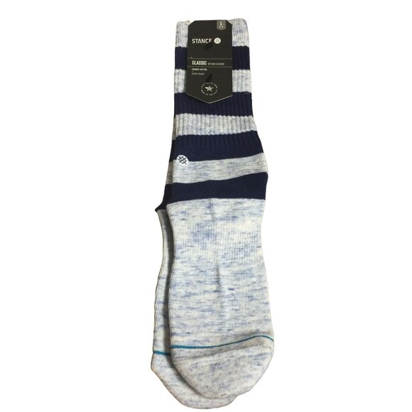 Stance Men's Crew BRICE Size Large 9-12 Blue Striped Socks - Picture 1 of 4
